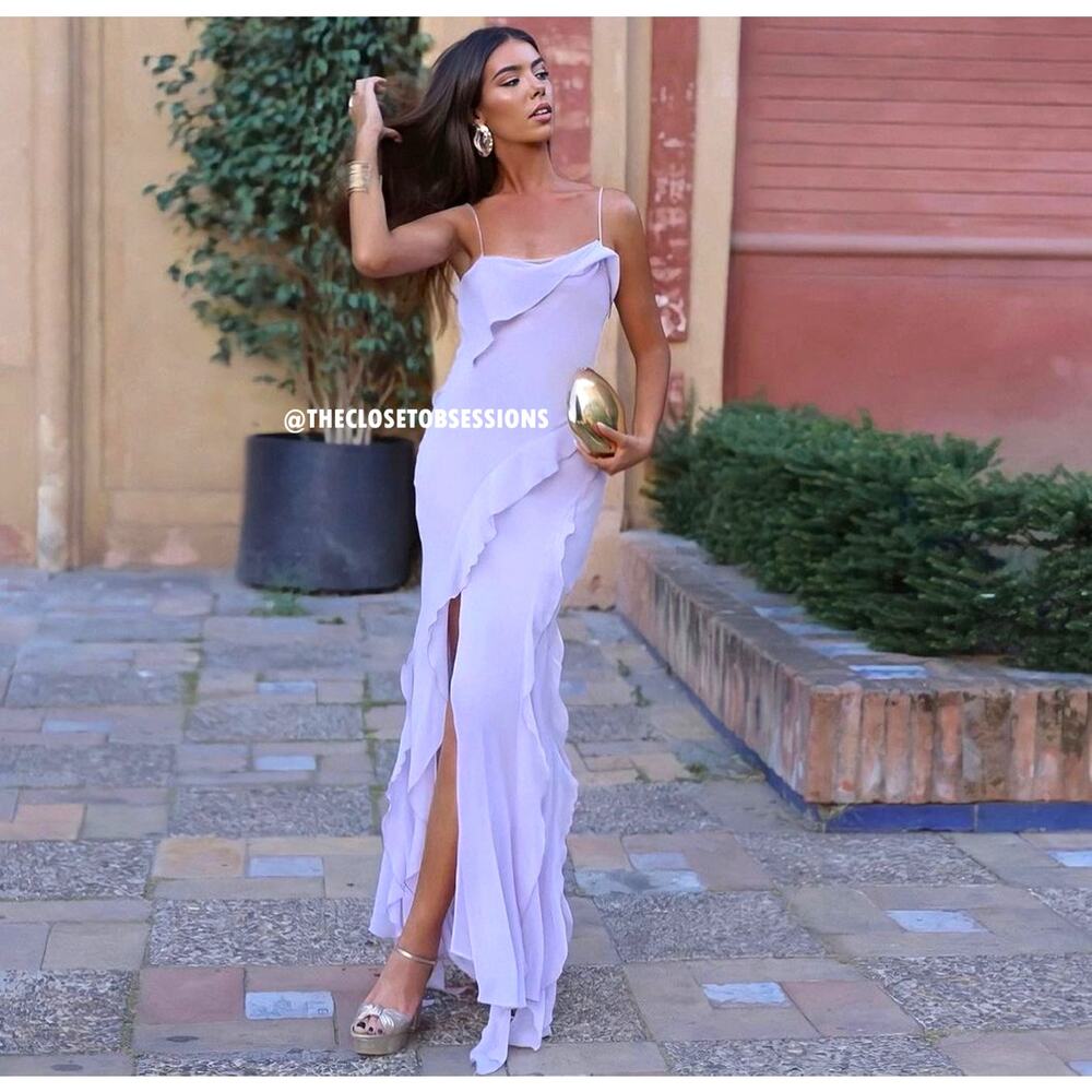 Mango Lavender Ruffle Maxi Dress - Picture 10 of 16